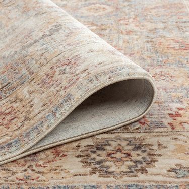 Alia 513AH Short Pile Beige Brown Polypropylene Traditional Modern Hallway Runner Rug