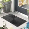My Black Rubber Curve Reversible Geometric Textured Checked Doormat 45x75 cm