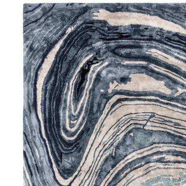 Katherine Carnaby Tuscany Silk Lazulite Marble Rug Premium Hand Woven Luxury Abstract Shiny Blue Rug
