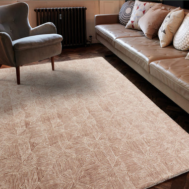 Camden Tufted Kaleidescope Terracotta Wool Viscose Geometric Textured Rug - Medium 120x170 cm (4'x5'6")