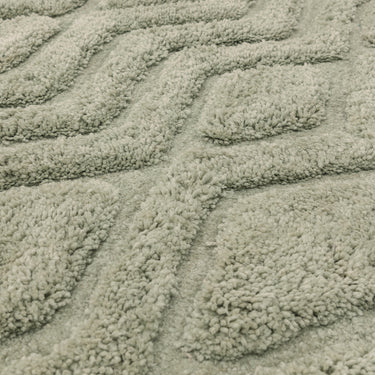 Asiatic London Harrison Sage Green Living Diamond Shaped Super Handmade Shaggy Geometric Rug