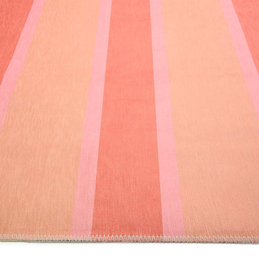 Washable Modern Sorbet Striped Orange Rug or Halway Runner