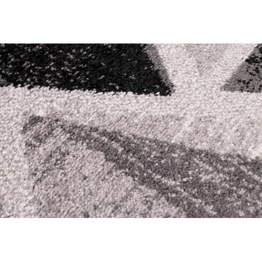 Modern Spirit Abstract Geometric Rug and Hallway Runner in Grey Black Small 80x150 cm