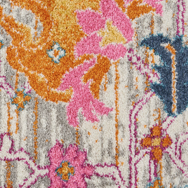 Nourison Passion PSN01 Floral Persian Rug in Silver