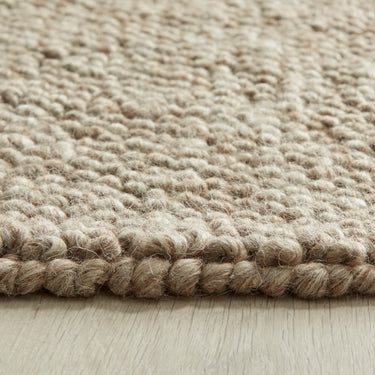 La Playa Hand Woven Pebble Wool Rug in Rustic Beige