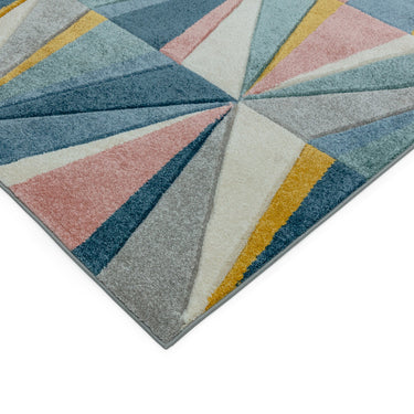 Sketch SK04 Diamond Geometric Hand Carved Rug in Pastel Multicolours