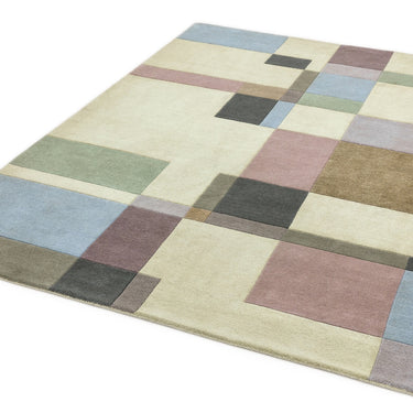 Reef Blocks RF17 Geometric Hand Tufted Rug Hallway Runner in Pastel Multi