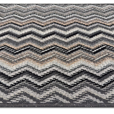 My Mat Stain Resistant Washable Entrance, Kitchen, Entryway Non-Slip Rug Candy in Multi Monochrome Zig Zag Floor Mat