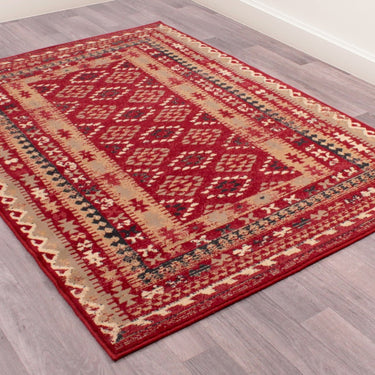 Keshan Supreme Arbil Hand Made Rug Tribal Traditional Kilim Bordered Quality Wool Red Rug in Small Size 80 x 150 cm (2'6"x5')