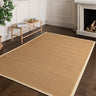 Asiatic London Bordo Boucle Sisal Cream Linen Border Natural Beige Jute Cotton Textured Flatweave Rug - Medium 120 x 170 cm (4'x5'6")