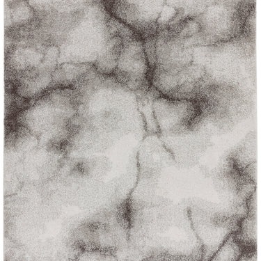 Dream Modern Abstract Marble Soft Shaggy Rug in Cream Grey