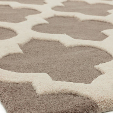 Asiatic London Artisan Lattice Tufted Sand Beige Wool Geometric Soft Rug 120x170 cm