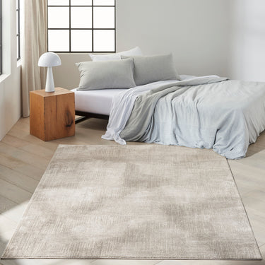 Calvin Irradiant IRR01 Silver Abstract Geometric Textured Rug