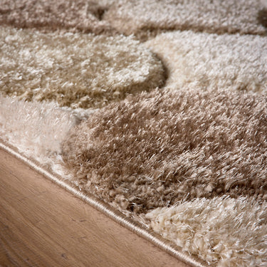 Origins 3D Scallop Silky Sand Neutral Jute Shaggy Geometric Rug