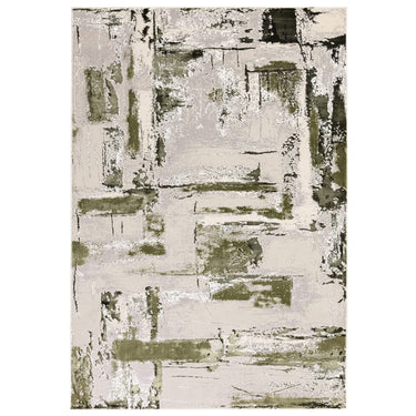 Stellar ST08 Marbled Beige Green Polypropylene Abstract Textured Rug