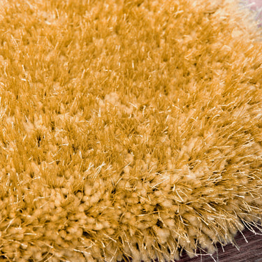 Indigo Plain High Pile Sparkle Soft Shaggy Ochre Rug