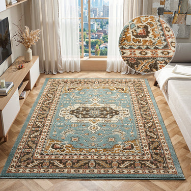 Cashmere 5570 Blue Multi Oriental Traditional Floral Kilim Hallway Runner Rug