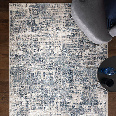Asiatic London Stellar ST09 Silky Blue Polypropylene Abstract Textured Rug - Large 160x230 cm (5'3"x7'7")