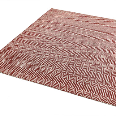Sloan Hand Woven Flatweave Ethnic Rug or Runner in Marsala Earthy Red