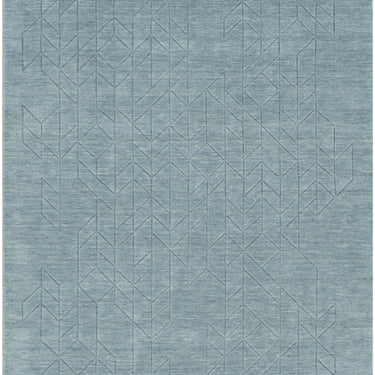 Nourison Alessia ALE01 Blue Hand-Carved Wool Geometric Textured Rug