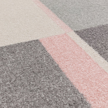 Muse Mu21 Modern Circle Geometric Pattern Pink Oblong Rug