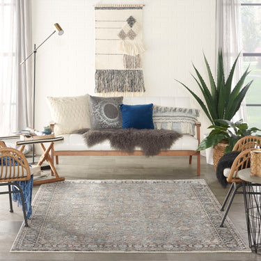 Starry Nights STN10 Grey Navy By Cotton Persian Traditional Vintage Rug