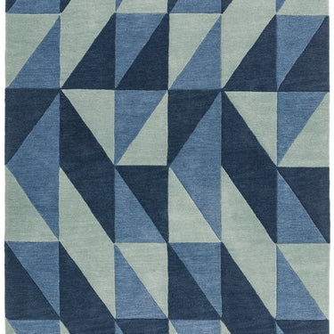 Reef Flag RF04 Geometric Pattern Hand Tufted Rug Hallway Runner in Blue