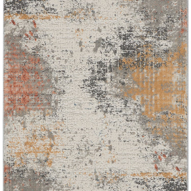 Nourison Rustic Textures RUS13 Painterly Grey Blue Jute Abstract Textured Hallway Runner Rug