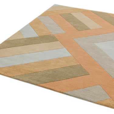 Reef Big Zig RF03 Geometric Pattern Hand Tufted Rug Hallway Runner in Coral