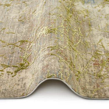 Emerald EMR101 Rug Modern Abstract Silky Rug in Mustard