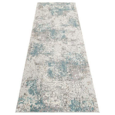 Rossa ROS03 Modern Abstract Hallway Runner Rug in Teal 80x240 cm (2'8''x7'10'')
