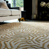 Coral 3D Effect Gold Handmade Wool Viscose Abstract Rug - Medium 120x180 cm (4'x6')