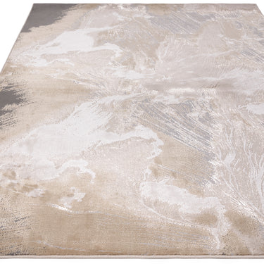 Aurora Etch AU23 Modern Abstract Marbled Rug in Yellow Gold