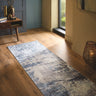 Origins Arctic Scape Ice Blue Cream Washable Non-Slip Cotton Chenille Rug - Runner 67x200 cm (2'2"x6'7")