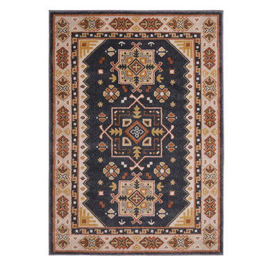 Origins Tribal Ethnic Izmir Dark Grey Jute Polypropylene Persian Traditional Rug