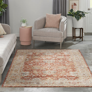 Sahar Elegance SHR02 Rust Persian Traditional Vintage Floral Rug