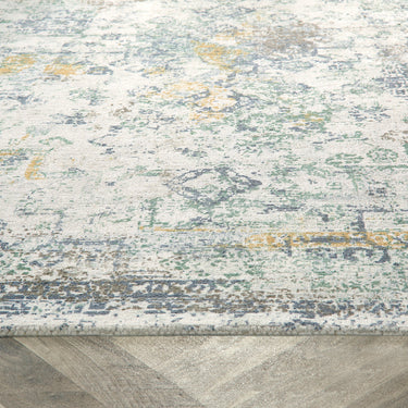 Origins Vogue Traditional Vintage Look Rug in Blue Ochre Yellow