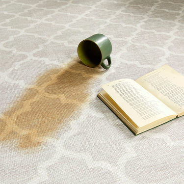 Origins Washable Château Trellis Moroccan Soft Chenille Bohomian Rug in Natural