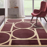 Asiatic London Metro Retro Tufted Plum Purple Wool Geometric Modern Rug - Medium 120x170 cm (4'x5'6")