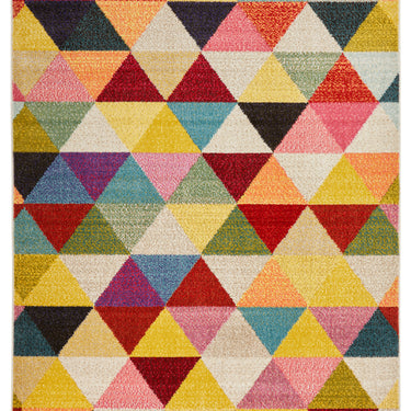 Carnaval CAR110 Vibrant Multi Colours Modern Triangles Geometric Rug by Concept Looms