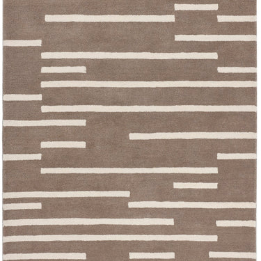 Origins Broken Stripe Tufted Beige Wool Geometric Striped Rug