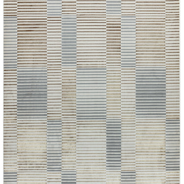 Aurora Ripple AU14 Geometric Striped Shiny Metallic Gold Silver Rug