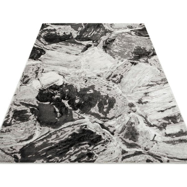 Consept Looms Blaze BLZ03 Silver Grey Bedroom Living Marble Polypropylene Abstract Modern Rug 160x230 cm