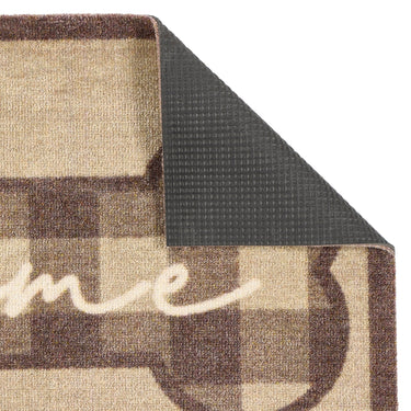 Howler and Scratch Pet Plaid Bone Washable Non-Slip Doormat