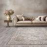 Jasper JA03 Living Antique Beige Natural Cotton Traditional Vintage Floral Rug - Small 80x150 cm (2'6"x5')