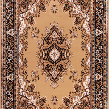 Lancashire Berber Traditional Oriental Classic Rug Hallway Runner and Circle Carpet in Beige