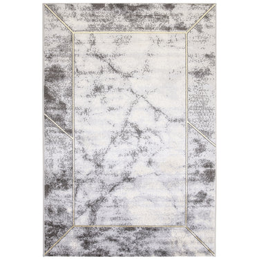 Scandi Marbled Rug Bordered Luxury Silky Rug in Natural Gold