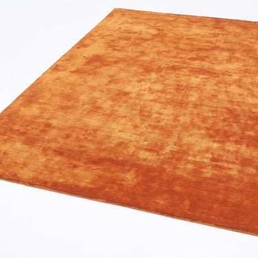 Katherine Carnaby Chrome Hand Made Rug Modern Plain Viscose Silky Shiny Luxurious Paprika Orange Rug - Medium 120x180 cm (4'x6')