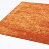 Chrome Hand Made Rug Modern Plain Viscose Silky Shiny Luxurious Paprika Orange Rug - Medium 120x180 cm (4'x6')