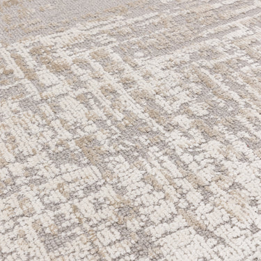 Torino Modern Abstract Rug for Living Room Bedroom Dining Room Wool Viscose Rug in Natural